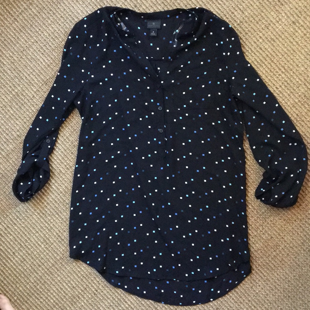 Worthington Black with square dot blouse